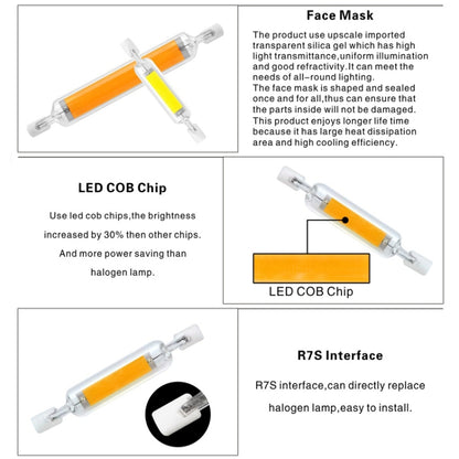 R7S LED COB Dimmer Glaslampe Doppelseitiges horizontales Plug-in-Licht, 78 mm 10 W, 118 mm 20 W