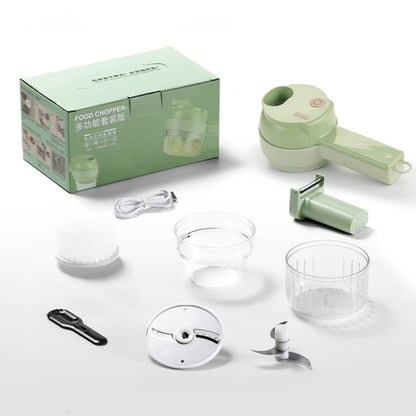 4-in-1-Handheld-Gemüseschneider-Set, Knoblauch-Schlammstampfer, Knoblauchzerkleinerer, Knoblauchzerkleinerer