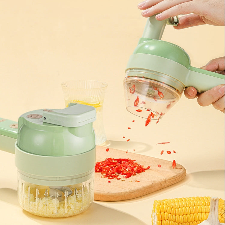 4-in-1-Handheld-Gemüseschneider-Set, Knoblauch-Schlammstampfer, Knoblauchzerkleinerer, Knoblauchzerkleinerer