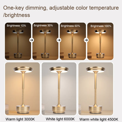 Wiederaufladbare Schreibtischlampe, abnehmbare Schreibtischlampe, Bar-Atmosphäre, Nachtlicht, Gold, Silber, Schwarz