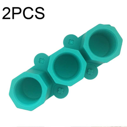 2 PCS 3 Grid Silicone Diamond Ice Tray Succulent Flower Pot Mold DIY Plaster Mold, Ink Green, Blue, Green