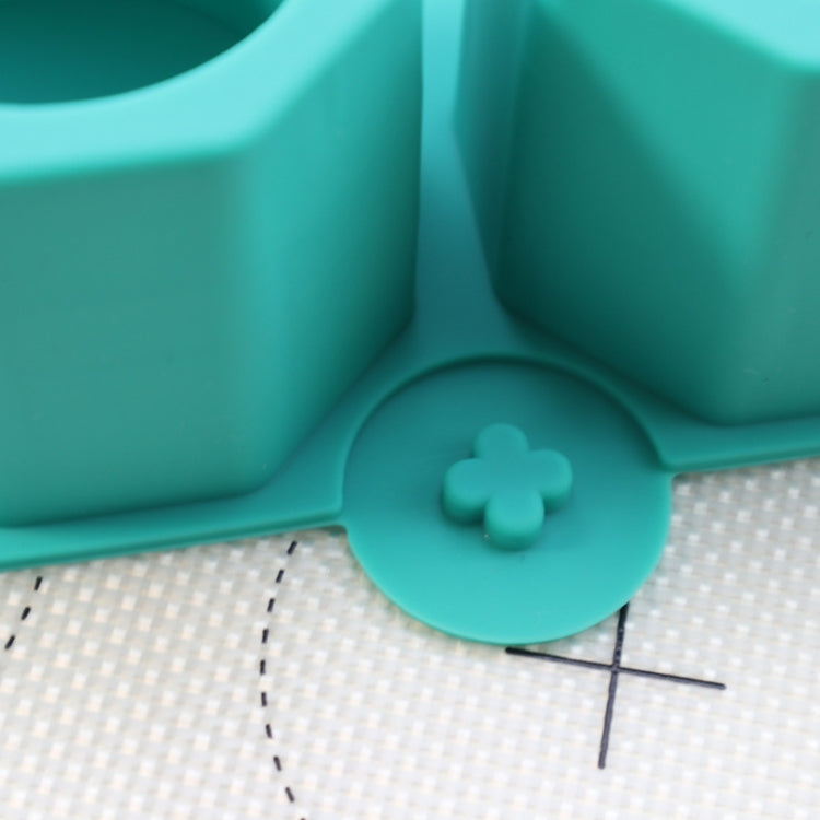 2 PCS 3 Grid Silicone Diamond Ice Tray Succulent Flower Pot Mold DIY Plaster Mold, Ink Green, Blue, Green