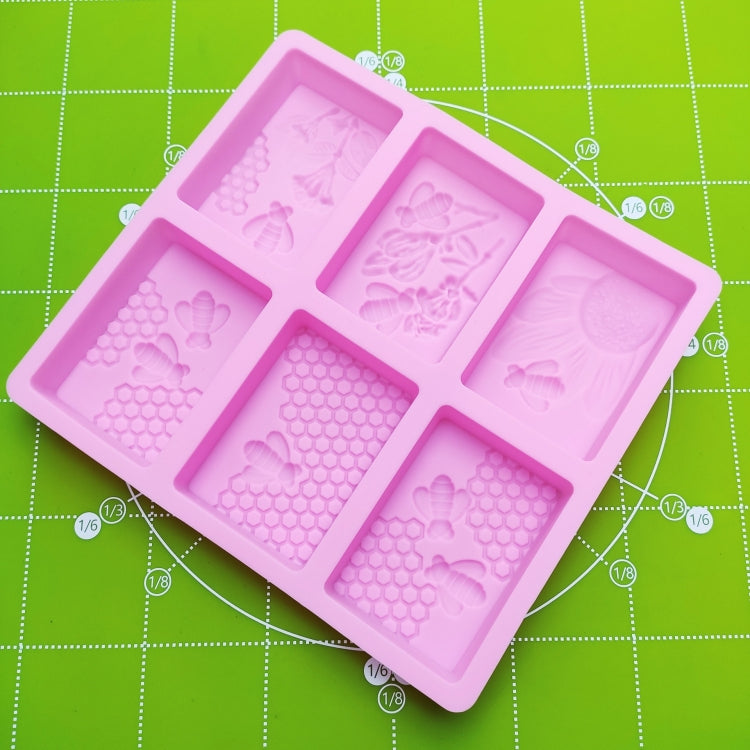6 Gitter Quadratische Waben Eiswürfel Kuchenform Quadratische handgemachte Seifenform, Seifenform