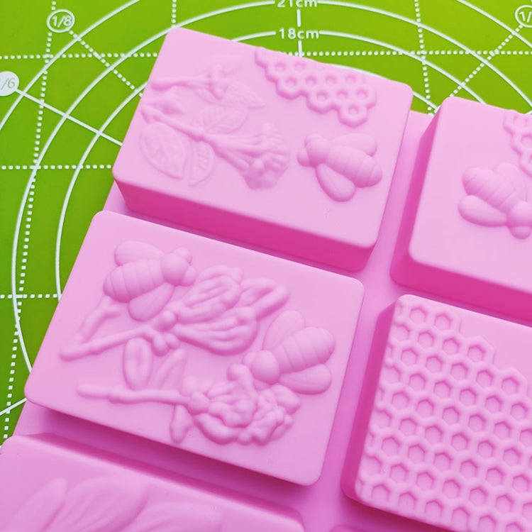 6 Gitter Quadratische Waben Eiswürfel Kuchenform Quadratische handgemachte Seifenform, Seifenform