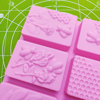 6 Gitter Quadratische Waben Eiswürfel Kuchenform Quadratische handgemachte Seifenform, Seifenform