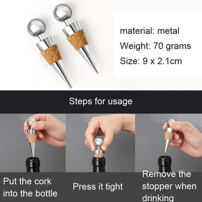 2 PCS Rotweinstopfen aus Metallkorken, Weinkorken aus synthetischem Holz, Weinkorken aus Metallkorken