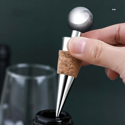 2 PCS Rotweinstopfen aus Metallkorken, Weinkorken aus synthetischem Holz, Weinkorken aus Metallkorken