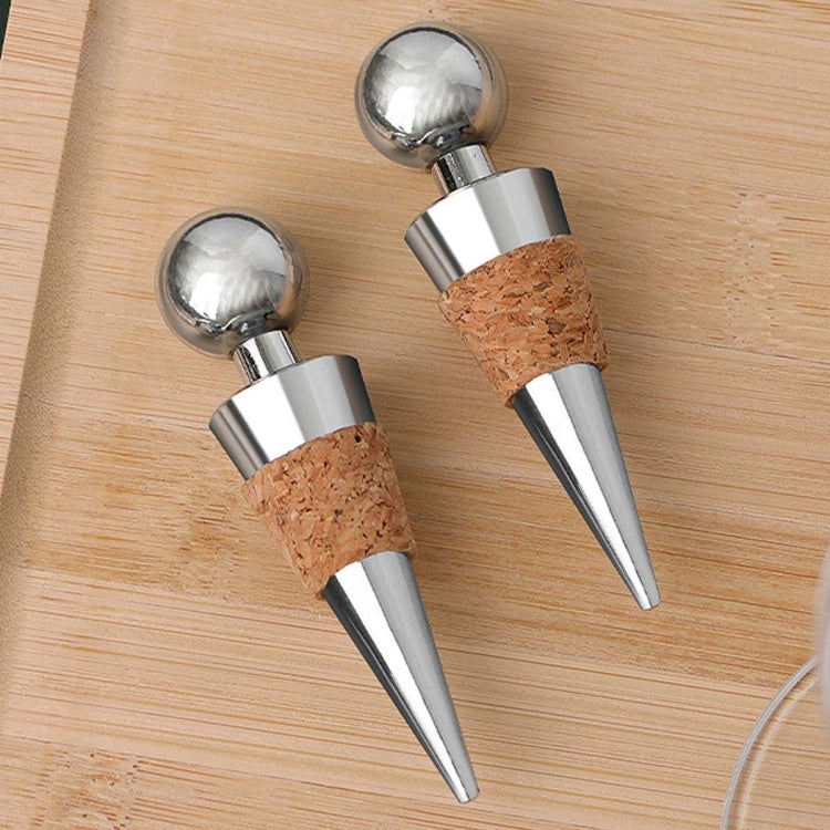 2 PCS Rotweinstopfen aus Metallkorken, Weinkorken aus synthetischem Holz, Weinkorken aus Metallkorken
