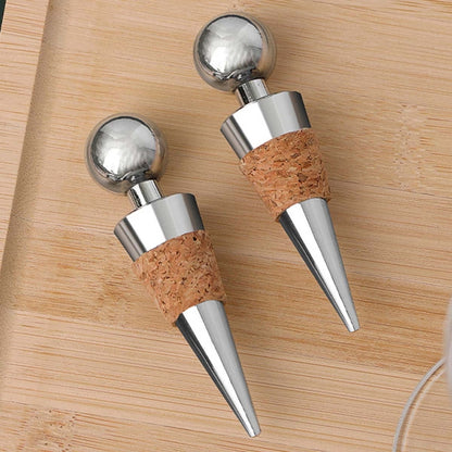 2 PCS Rotweinstopfen aus Metallkorken, Weinkorken aus synthetischem Holz, Weinkorken aus Metallkorken