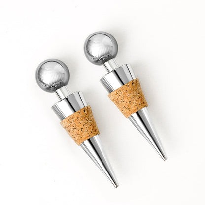 2 PCS Rotweinstopfen aus Metallkorken, Weinkorken aus synthetischem Holz, Weinkorken aus Metallkorken