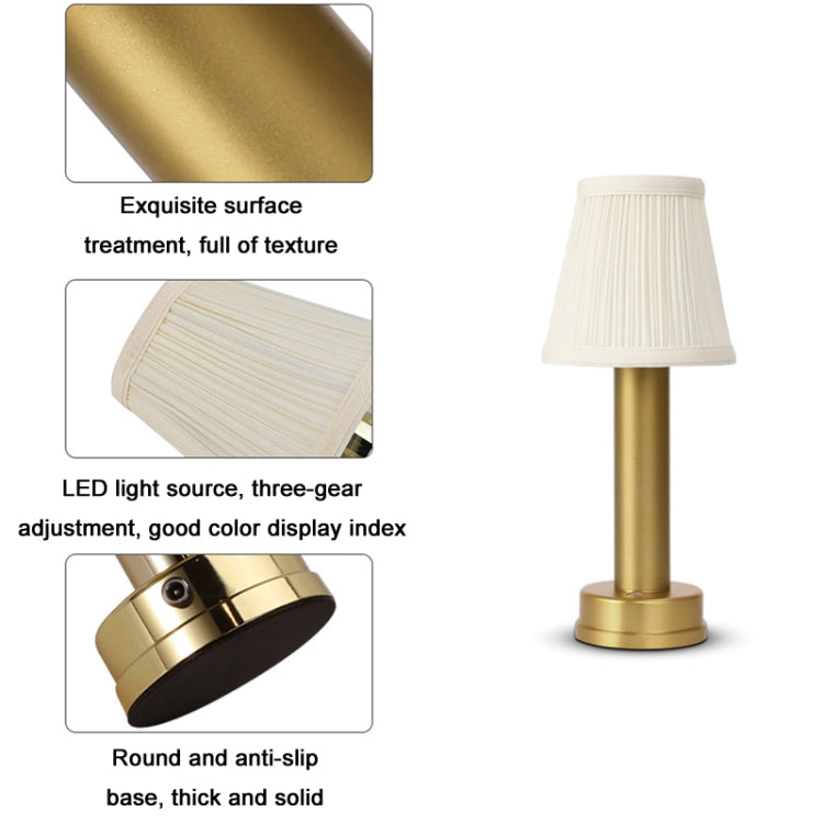 USB-Lade-Ambiente-Licht LED-Nachttischlampe Kleines Nachtlicht, Silber, Golden