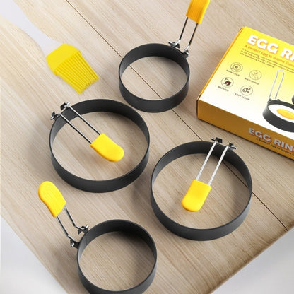 4er-Pack Anti-Hot-Eierringe, antihaftbeschichtete runde Spiegelei-Maker-Form, 4er-Pack Anti-Hot