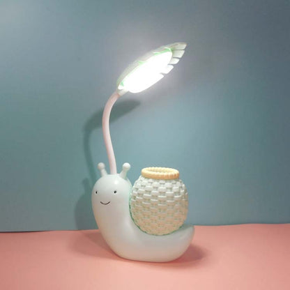 L-0 Cartoon Schnecke Stifthalter USB wiederaufladbare LED Soft Augenschutz Schreibtischlampe