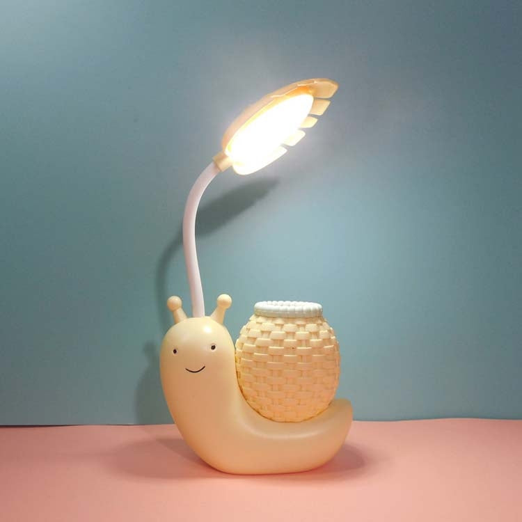 L-0 Cartoon Schnecke Stifthalter USB wiederaufladbare LED Soft Augenschutz Schreibtischlampe