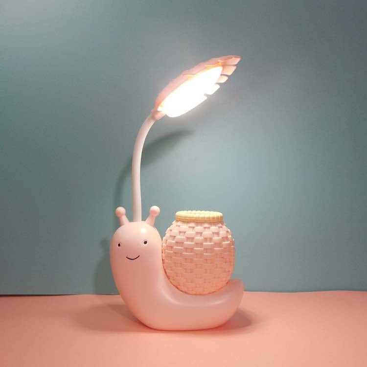 L-0 Cartoon Schnecke Stifthalter USB wiederaufladbare LED Soft Augenschutz Schreibtischlampe