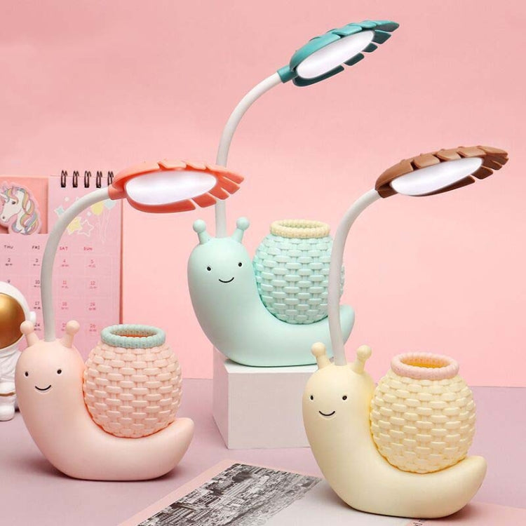 L-0 Cartoon Schnecke Stifthalter USB wiederaufladbare LED Soft Augenschutz Schreibtischlampe