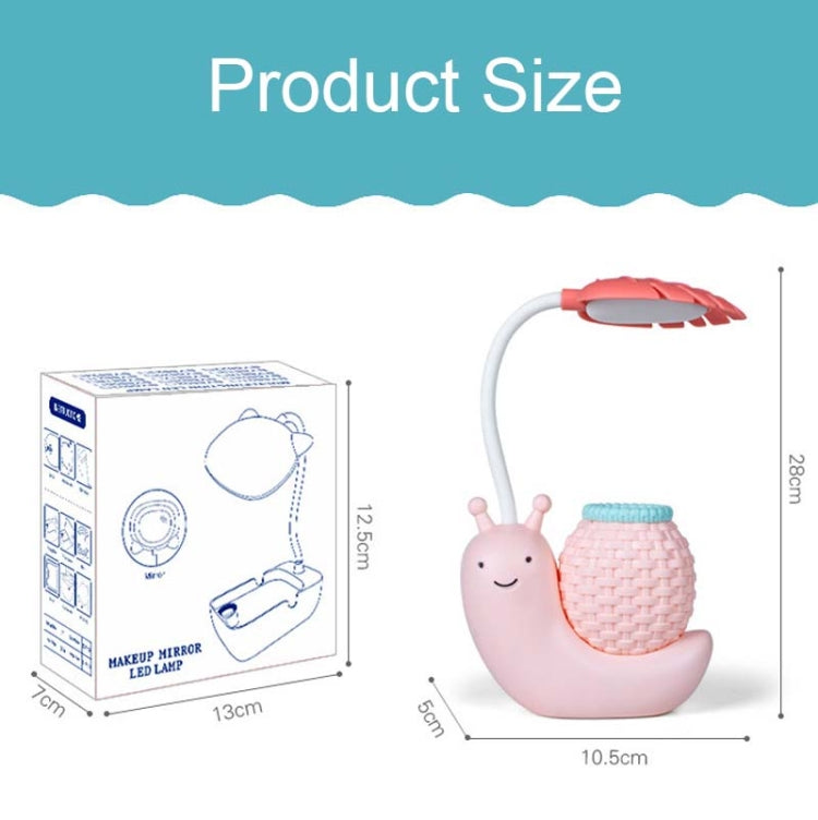 L-0 Cartoon Schnecke Stifthalter USB wiederaufladbare LED Soft Augenschutz Schreibtischlampe