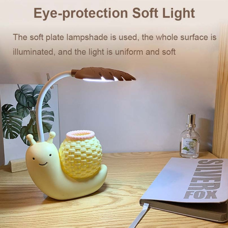 L-0 Cartoon Schnecke Stifthalter USB wiederaufladbare LED Soft Augenschutz Schreibtischlampe