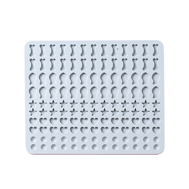 130 Gitter Silikonmatte Backform Mini Pet Snacks Hundefutter Backform Form Keks Kuchenform, Blau, Rosa