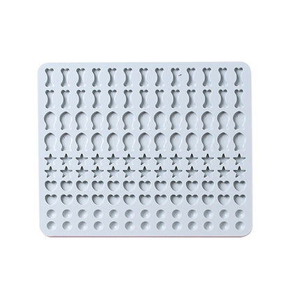 130 Gitter Silikonmatte Backform Mini Pet Snacks Hundefutter Backform Form Keks Kuchenform, Blau, Rosa