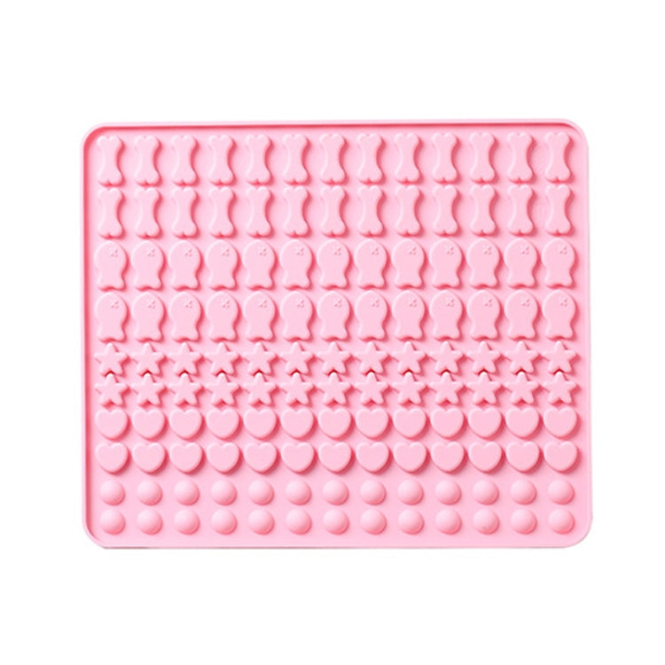 130 Gitter Silikonmatte Backform Mini Pet Snacks Hundefutter Backform Form Keks Kuchenform, Blau, Rosa