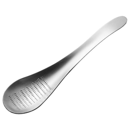 KS1001 Dicker Edelstahl-Gemüsepüree-Mahler für Ingwer und Knoblauch, quadratisch, Löffel