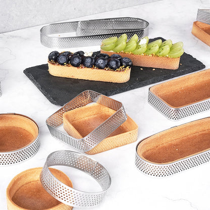 BN1006 Edelstahl Mousse Kreis verdickt perforierte Kuchenform DIY Backwerkzeuge