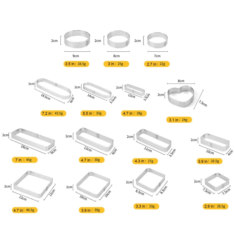 BN1006 Edelstahl Mousse Kreis verdickt perforierte Kuchenform DIY Backwerkzeuge
