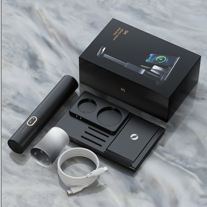 X5 15W Wireless Charging Folding Desk Lamp Phone Stand with Pen Holder, X5 White