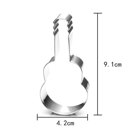 5 stücke Gitarre Form Backen Keks Form Edelstahl Fondant Mousse Kreis, Gitarre Form