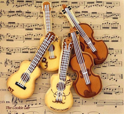 5 stücke Gitarre Form Backen Keks Form Edelstahl Fondant Mousse Kreis, Gitarre Form