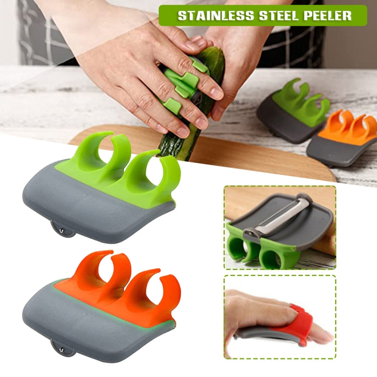 Palm Handschäler für Kartoffeln, Obst, Küchengemüseschäler, 2 Stück Grün, 2 Stück Orange