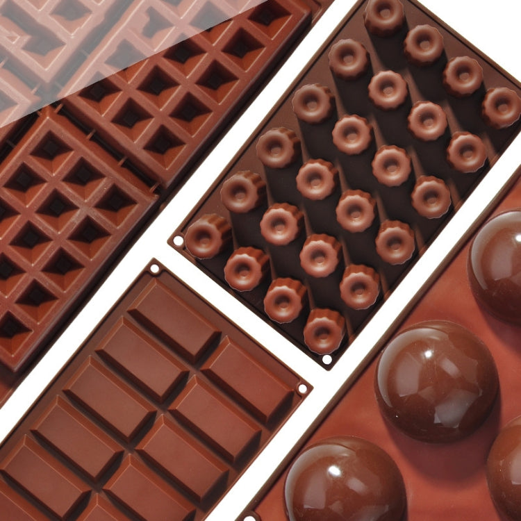 Silicone Baking Tools Cookie Chocolate Waffle Cake Mold,Style:, 6-grid Pudding Mold, 6-grid Waffle Mold, 12-grid Chocolate Mold