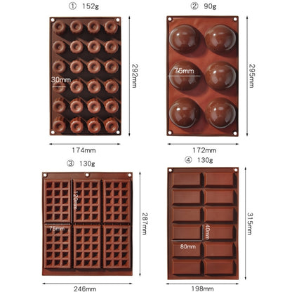 Silikon-Backwerkzeuge, Keks-Schokoladen-Waffel-Kuchenform, Stil:, 6-Raster-Puddingform, 6-Raster-Waffelform, 12-Raster-Schokoladenform