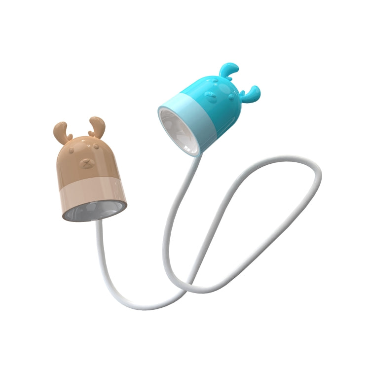 KD201 Tragbare Lampe zum Umhängen, LED-Nachtlicht zum Lesen, Stil: Bär (Blau + Braun), Reh (Blau + Braun), Katze (Rosa + Lila)