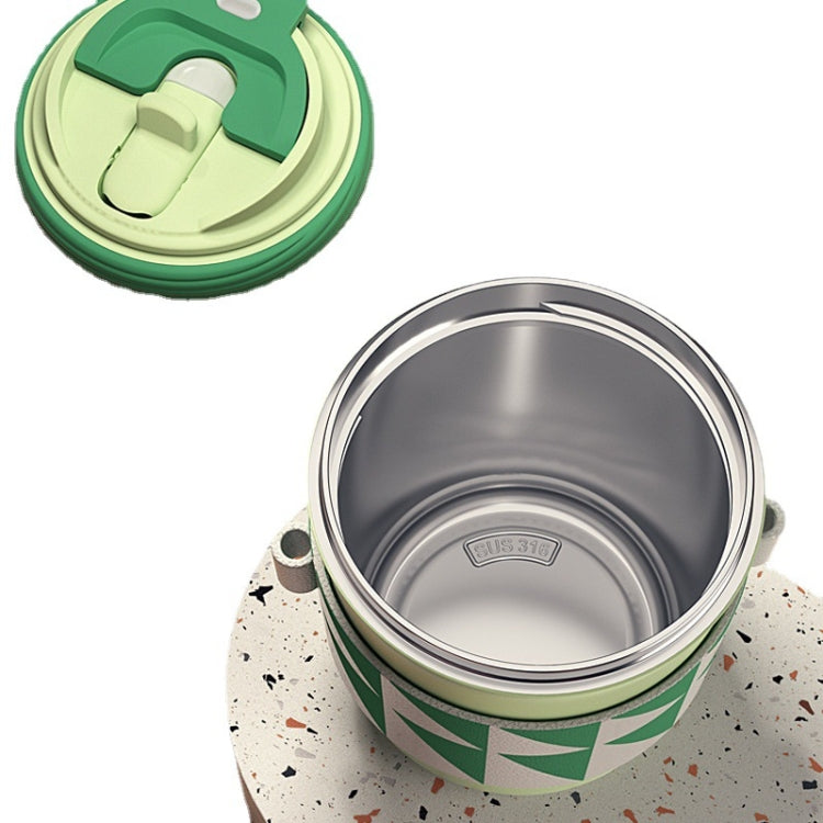 Thermosbecher aus Edelstahl 316, Dreizweck-Strohhalm, direkter Trinkkaffeebecher, 300 ml, 450 ml