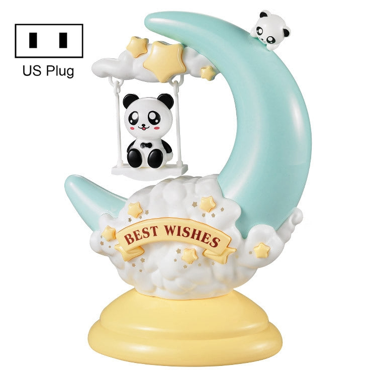 GOELONG Cartoon Mond Tischlampe Kinderzimmer Tier Nachtlicht, Stecker:, US-Stecker, EU-Stecker