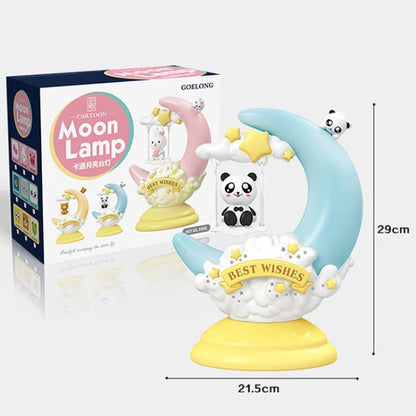 GOELONG Cartoon Mond Tischlampe Kinderzimmer Tier Nachtlicht, Stecker:, US-Stecker, EU-Stecker