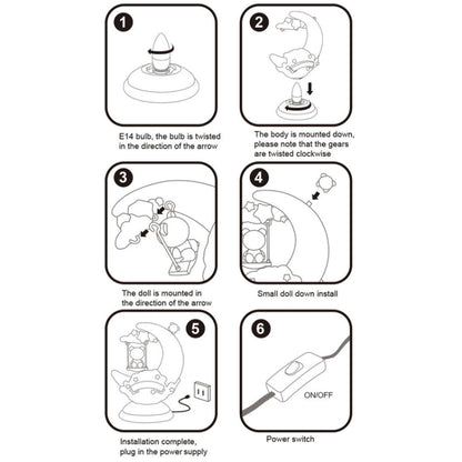 GOELONG Cartoon Mond Tischlampe Kinderzimmer Tier Nachtlicht, Stecker:, US-Stecker, EU-Stecker