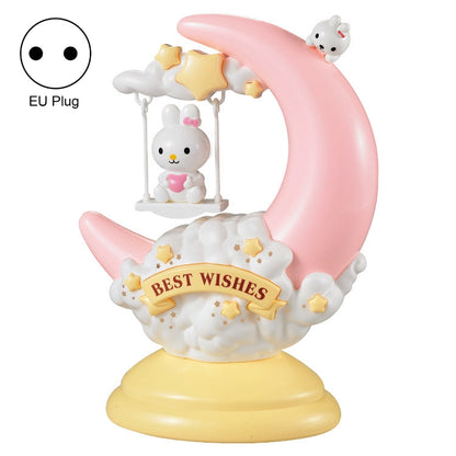 GOELONG Cartoon Mond Tischlampe Kinderzimmer Tier Nachtlicht, Stecker:, US-Stecker, EU-Stecker