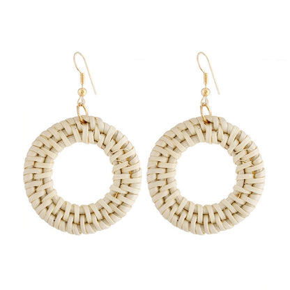 Bambusranke Handgefertigte gewebte Ohrringe im Bosomia-Stil