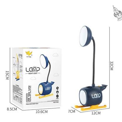 L-220902 LED Cartoon Flugzeug Wiederaufladbare Augenschutz Lernschreibtischlampe