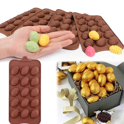 Ostern Mini Bunte Eier Silikon Schokoladenform, 15 Eier
