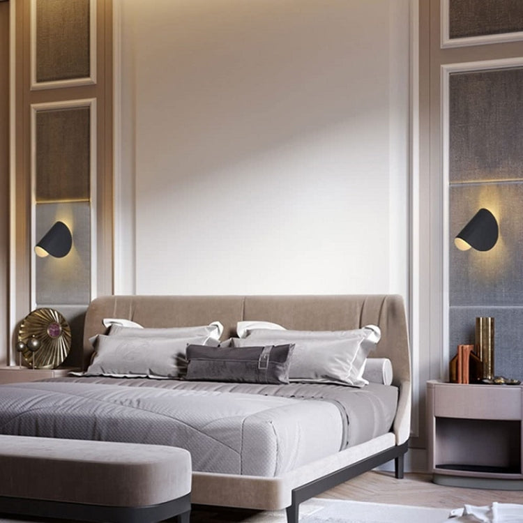 Showroom Bedroom Bedside Lamp Rotating LED Color Wall Lamp, White, Black