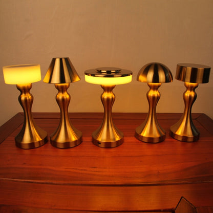 Retro Bar USB Rechargeable Metal Touch Desk Lamp, Gold