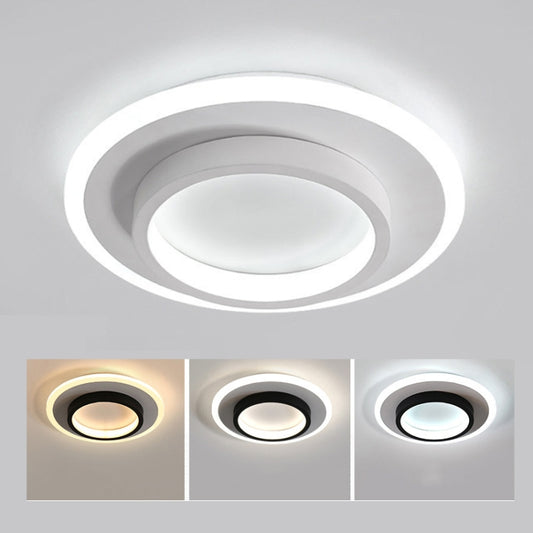 20W 3-farbig dimmbare Gangleuchte LED-Deckenleuchte für Eingangskorridor und Garderobe, weißer Kreis, weißes Quadrat, schwarzer Kreis, schwarzes Quadrat