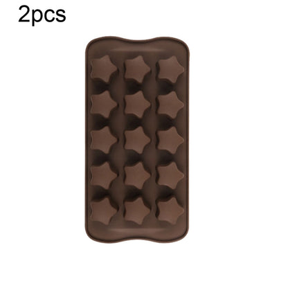 2 Stück Silikon-Schokoladenform, Gelee, Weihnachts-Süßigkeiten-Kuchenform, Stil: Geschenkbox, Muschel, Stern, Herz zu Herz