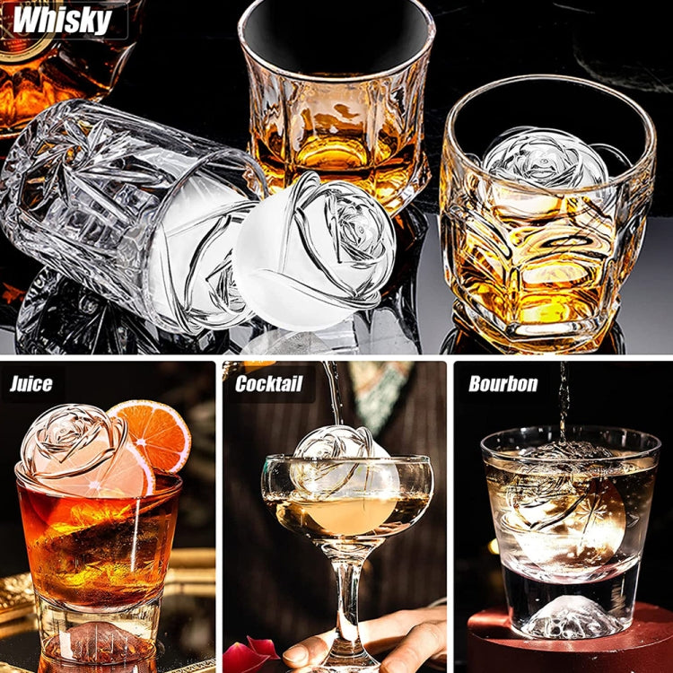 Cocktail-Eiswürfelformen mit 4 Löchern in Rosen-Diamantform, Silikon-Eisball-Maker, Rosenform (Grau), Rosenform (Dunkelgrün), Rosenform (Schwarz), Rosenform (Schwarz mit Eisklammer), Rosenform (Grau mit Eisklammer), Rosenform (Dunkelgrün mit Eisklammer)