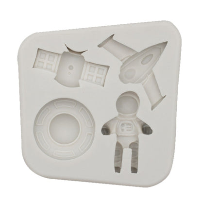 Astronaut Planet Rakete Silikon Fondant Schokoladenform Kuchen Dekorieren Zubehör Werkzeuge