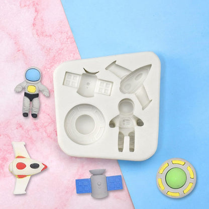 Astronaut Planet Rakete Silikon Fondant Schokoladenform Kuchen Dekorieren Zubehör Werkzeuge
